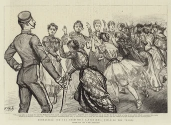 Proben für die Weihnachts-Pantomimen, Truppenübungen